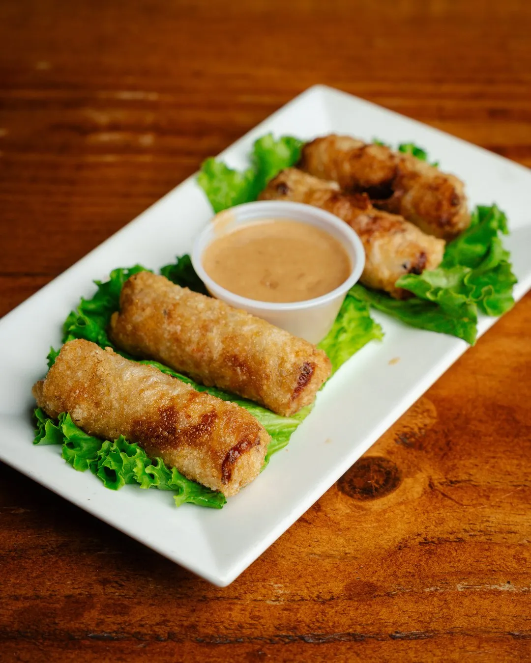 Spring rolls with a dipping sauce
